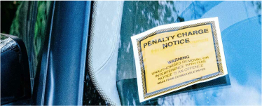 Penalty Charge Notice on car windscreen